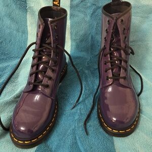 Dr. Martens Shiny Purple Combat Boots